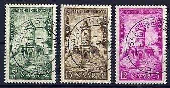 Saarland, Michel Nr. 373-375 gestempelt