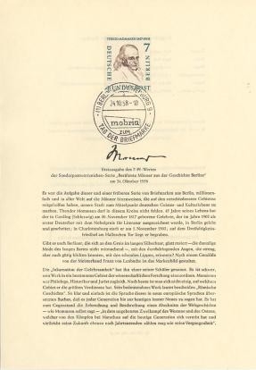Berlin, ETB Nr. 41 - Ersttagsblatt mit Michel Nr. 163 - Theodor Mommsen
