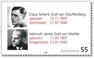 Bund, Michel Nr. 2590 postfrisch - 100. Geburtstag Graf von Stauffenberg & Graf von Moltke