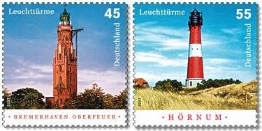 Bund, Michel Nr. 2612-2613 postfrisch - Leuchttürme: Bremerhaven Oberfeuer + Hörnum