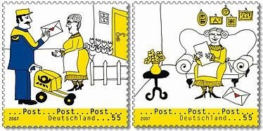 Bund, Michel Nr. 2620-2621 postfrisch - Serie Post: Postbote und Empfängerin