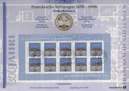 BUND Numisblatt 4/1998 - 10 DM Franckesche Stiftung