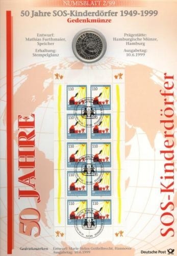 BUND Numisblatt 2/1999 - 50 Jahre SOS Kinderdörfer