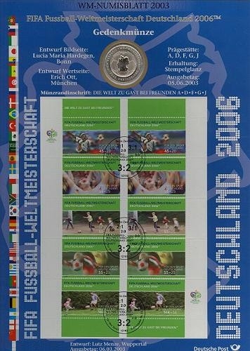 BUND Numisblatt WM/2003 - FIFA Fußball-WM Deutschland 2006 - 1. Ausgabe 2003