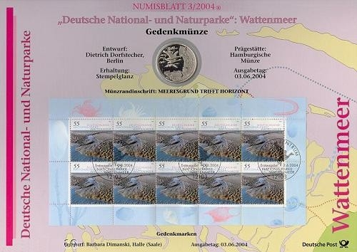 BUND Numisblatt 3/2004 - 10 EURO - Nationalparke Wattenmeer