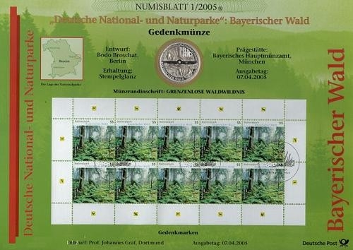 BUND Numisblatt 1/2005 - 10 EURO - Nationalpark Bayerischer Wald