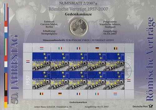 BUND Numisblatt 2/2007 - 10 EURO - 50 Jahre Römische Verträge