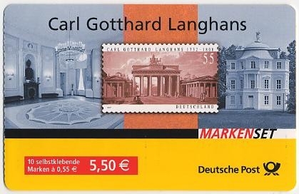 Bund, Markenheftchen MH 70 postfrisch - Carl Gotthard Langhans