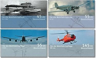 Bund, Michel Nr. 2670-2673 postfrisch - Wohlfahrt: Luftfahrzeuge
