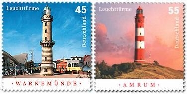 Bund, Michel Nr. 2677-2678 postfrisch - Leuchttürme: Warnemünde + Amrum