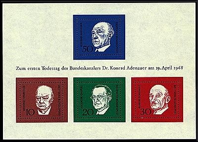 Bund, Block 4 postfrisch - Dr. Konrad Adenauer