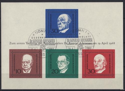 Bund, Block 4 gestempelt - ESST BONN - Konrad Adenauer