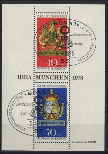 Bund, Block 9 gestempelt - IBRA 1973 ESST / EVST BONN