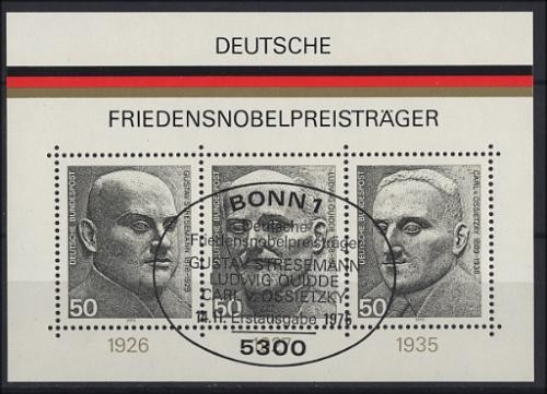 Bund, Block 11 gestempelt - Deutsche Friedensnobelpreisträger ESST / EVST BONN