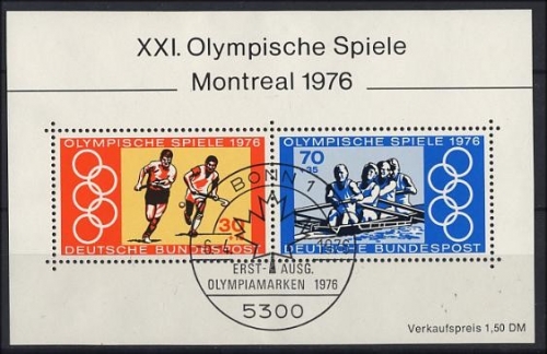 Bund, Block 12 - Olympia 1976 Sonderstempel SST BONN