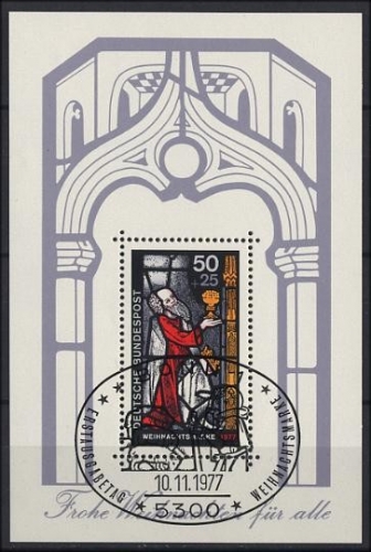 Bund, Block 15 - Weihnachten 1977 gestempelt Sonderstempel SST BONN