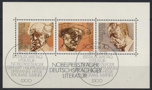 Bund, Block 16 gestempelt - Nobelpreisträger Literatur ESST / EVST BONN