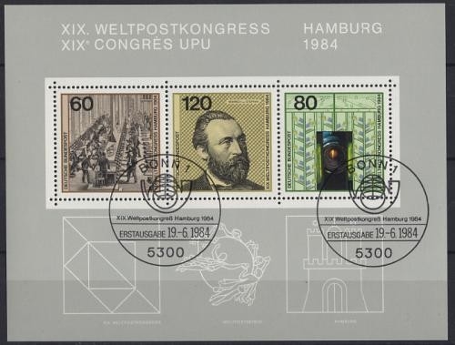 Bund Block 19 gestempelt - ESST BONN - UPU Weltpostkongreß Hamburg 1984