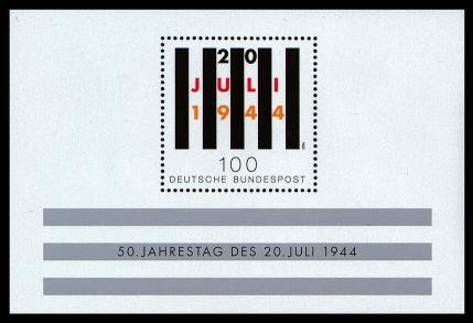 Bund, Block 29 postfrisch - Hitler-Attentat vom 20. Juli 1944