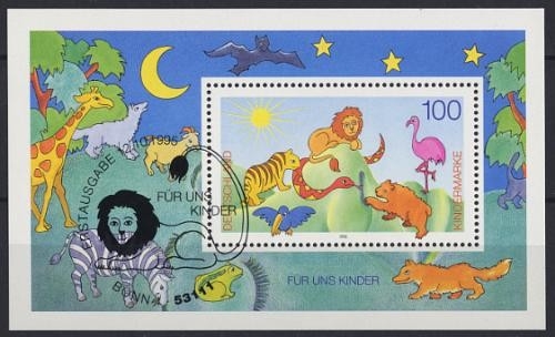 Bund, Block 34 gestempelt - Für uns Kinder ESST / EVST BONN