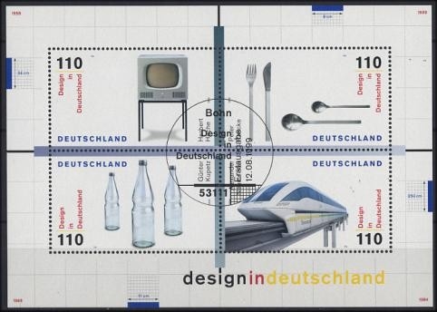 Bund, Block 50 gestempelt ESST BONN - Design in Deutschland