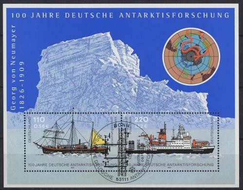 Bund, Block 57 gestempelt ESST BONN - Antarktisforschung