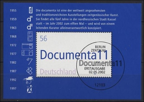 Bund, Block 58 gestempelt - 11. documenta ESST Berlin