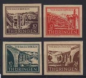 SBZ, Thüringen Michel Nr. 112-115 y postfrisch