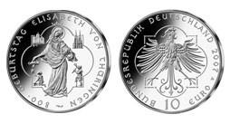 10 EURO - 800. Geburtstag Elisabeth von Thüringen - 2007 stempelglanz