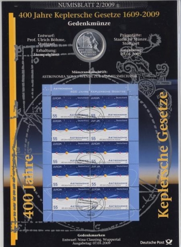 BUND Numisblatt 2/2009 - 10 EURO - 400 Jahre Keplersche Gesetze