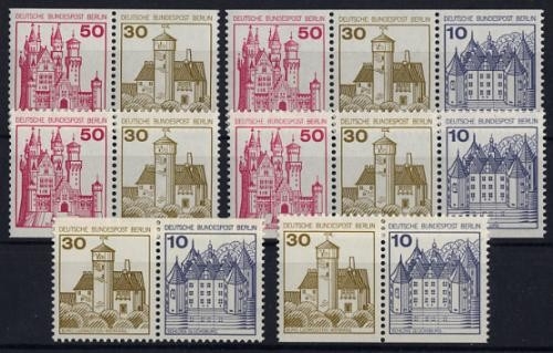 Berlin, Zusammendruck W61-66 postfrisch aus H-Bl 18, MH 10 Burgen & Schlösser