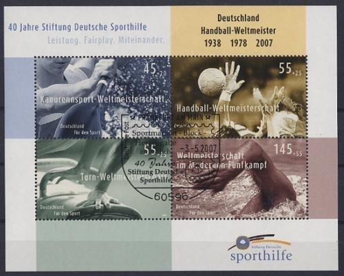 Bund, Block 70 gestempelt ESST - 40 Jahre Stiftung Deutsche Sporthilfe