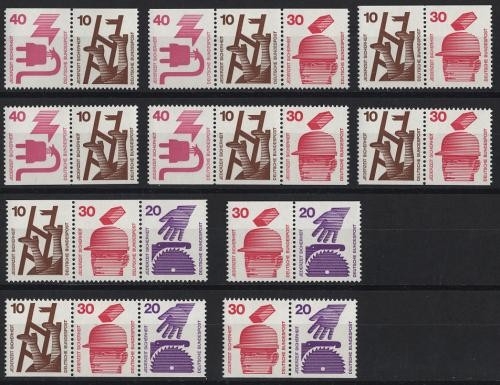 Bund, Zusammendruck W 47-W 56 aus MH 20 postfrisch