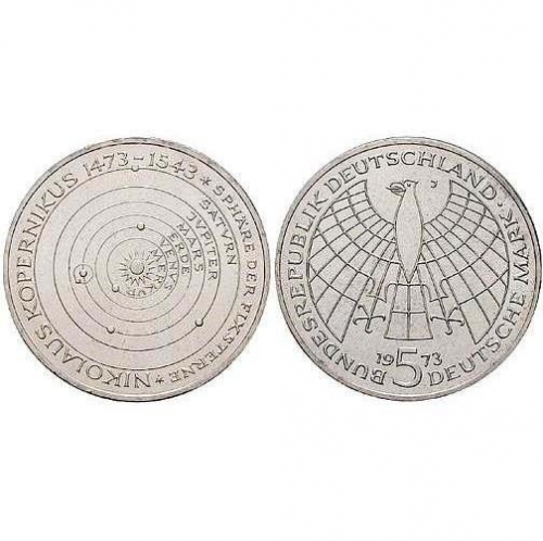 5 DM Nikolaus Kopernikus 1973 stempelglanz