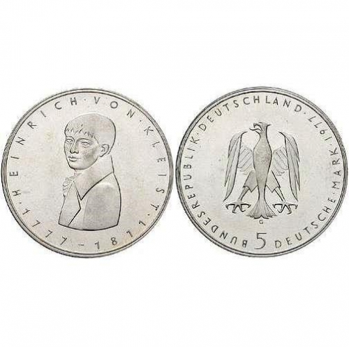 5 DM Heinrich von Kleist 1977 stempelglanz