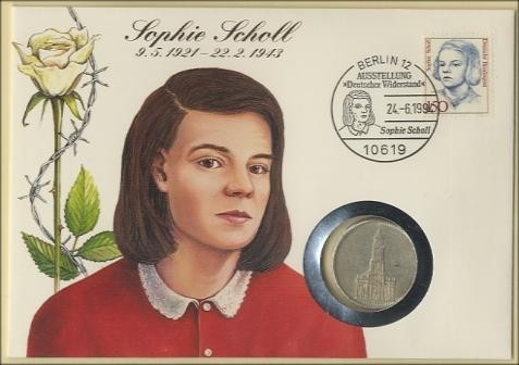 BRD Numisbrief | 5 RM | Sophie Scholl 1994 | Worbes 754