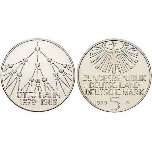 5 DM Otto Hahn 1980 stempelglanz