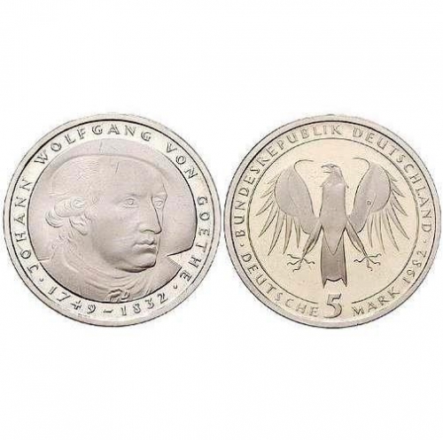 5 DM Johann Wolfgang von Goethe 1982 stempelglanz