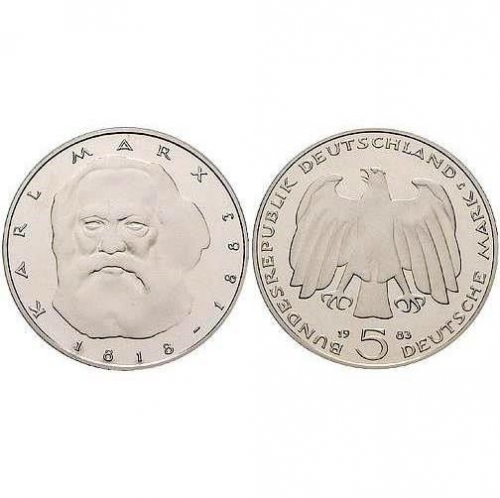 5 DM Karl Marx 1983 stempelglanz