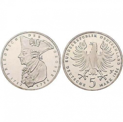 5 DM Friedrich der Große 1986 stempelglanz