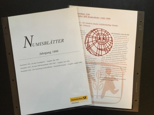 NUMISBLATT Jahresinhaltsverzeichnis + Beschreibungsblätter Numisblätter 1999