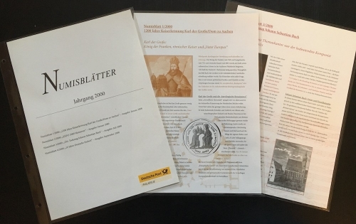 NUMISBLATT Jahresinhaltsverzeichnis + Beschreibungsblätter Numisblätter 2000