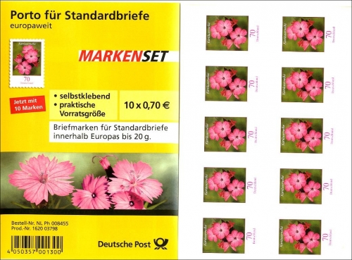 Bund, Folienblatt 8 postfrisch - MiNr. 2716 Karthäusernelke