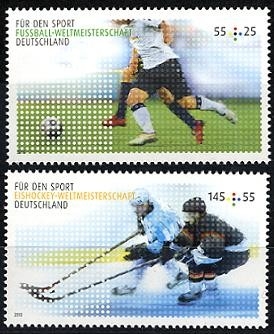 Bund, Michel Nr. 2788-2789 postfrisch - Für den Sport: Fußball WM + Eishockey WM 2010