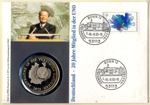 BRD Numisbrief | Medaille | 20 Jahre UNO 1993 | Worbes 658