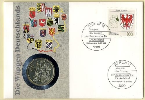 DDR Numisbrief 10 M | Die Wappen Deutschlands 1992 | Worbes 177