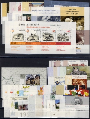 BUND BRD Deutschland Briefmarken Jahrgang 2007 postfrisch komplett
