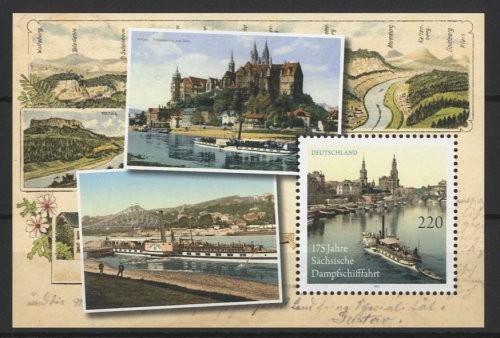 Bund, Block 78 postfrisch - 175 Jahre sächsische Dampfschifffahrt