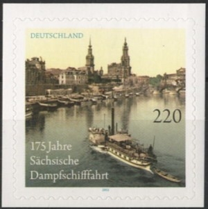 Bund, Michel Nr. 2874 postfrisch - 175 Jahre sächsische Dampfschifffahrt selbstklebend