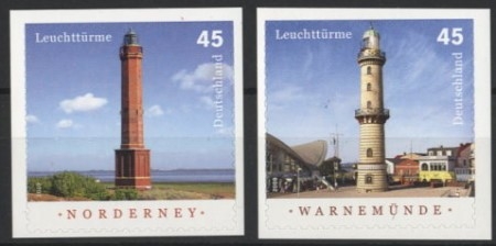 Bund, Michel Nr. 2875-2876 postfrisch - Leuchttürme Norderney + Warnemünde selbstklebend